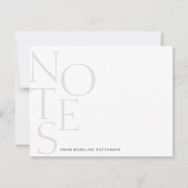 Gris negro simple | Notas De La Tarjeta De Nota (Anverso)