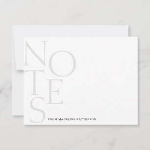 Gris negro simple Notas De La Tarjeta De Nota