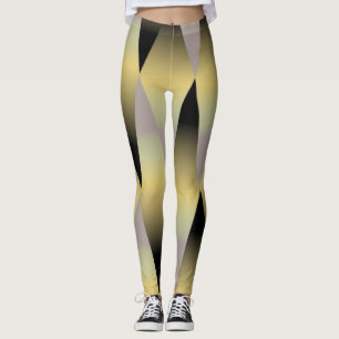 gris negro y oro gris geométrico fresco Leggings