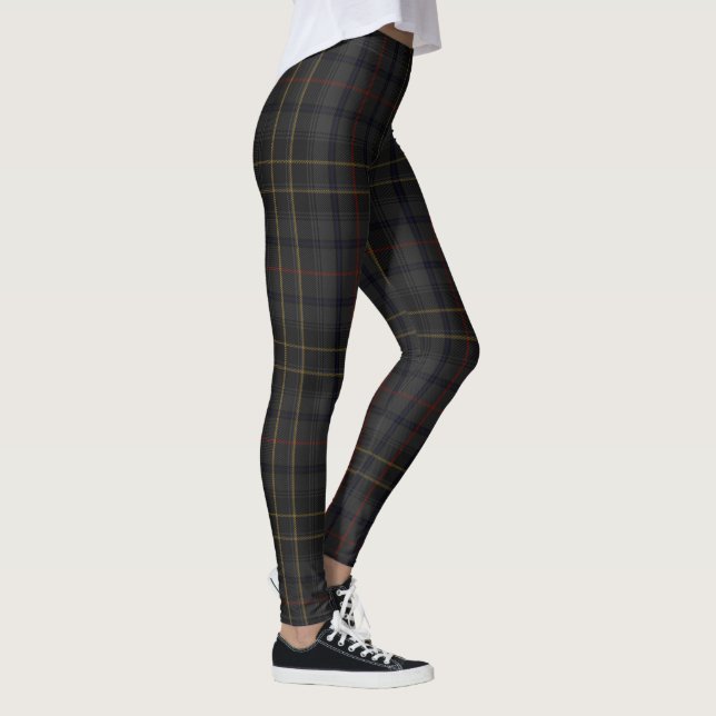 Gris oscuro escocés Gray Tartan Leggings Gray (Derecha)