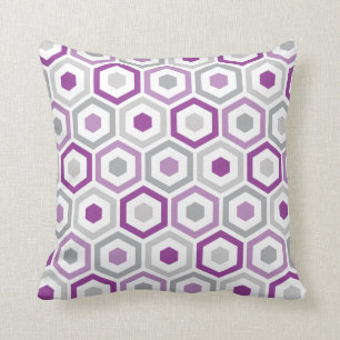 Gris púrpura geométrico de la almohada el del