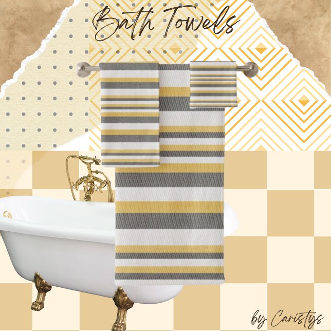 Gris rayado, crema, toalla amarilla (Subido por el creador)