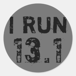 Gris redondo que corro Pegatina 13.1