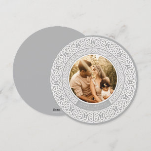 Gris redondo + Tarjeta fotográfica de vacaciones e