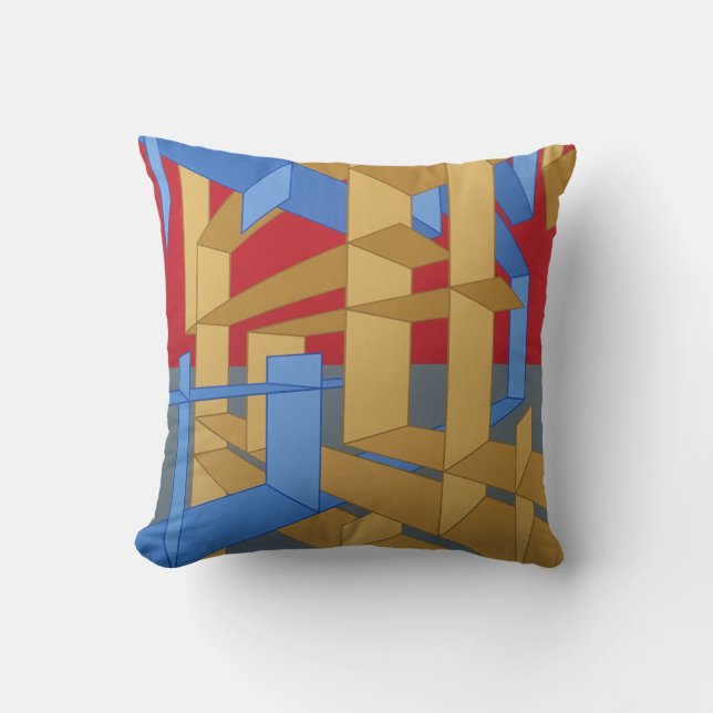 Gris, rojo, Cojín decorativo del oro (Anverso)