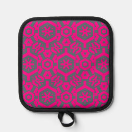 Gris rosa Moderno Geométrico Oven Mitt Holders