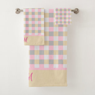Gris Rosa Monogramado Y Placa Amarilla