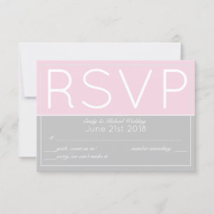 Gris rosa RSVP moderno con selecciones de menús