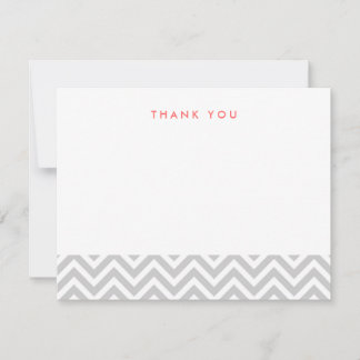 Gris Simple Chevron Gracias Cartas De Nota