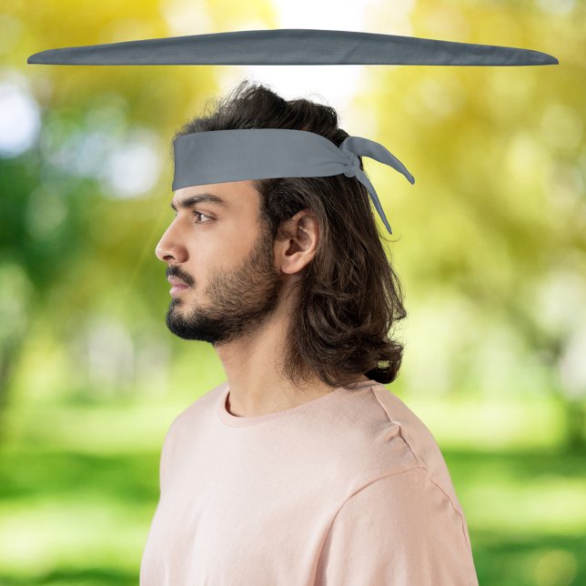 Gris sólido mínimo (Minimal Solid Gray Tie Headband)