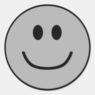 Gris sonriente 0002 de los pegatinas de la cara
