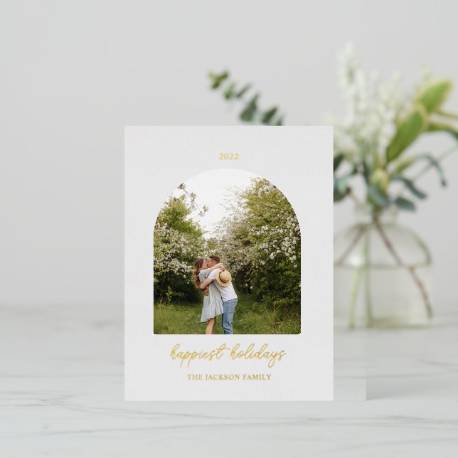 Gris | Tarjeta postal navideña de festividad de Re (Anverso de pie)