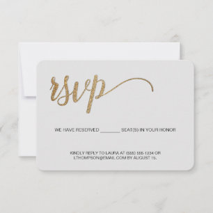 Gris topo Dorado RSVP sin correo Asiento reservado
