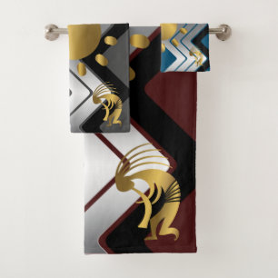 Gris Turquoise Southwestern Gold Kokopelli