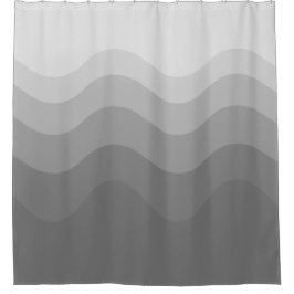 Gris Wavey Stripe Moderno Cortina de Ducha