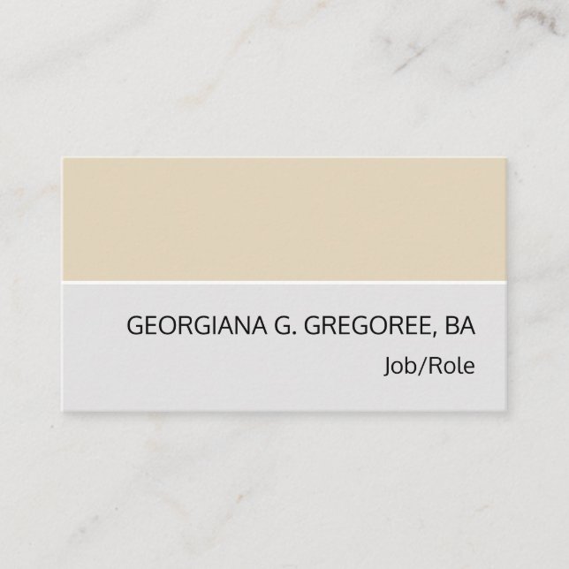 Gris y beige, tarjeta profesional (Anverso)