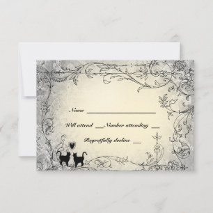 Gris y oro de los amantes del gato RSVP