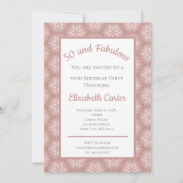 Gris y rosa dorados Rosa 50 y fabuloso cumpleaños