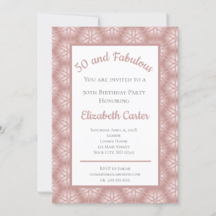 Gris y rosa dorados Rosa 50 y fabuloso cumpleaños