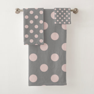 Gris y rosado con lunares Modernos