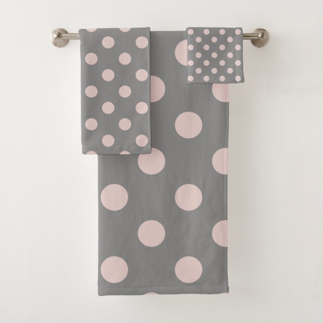 Gris y rosado con lunares Modernos (In situ)
