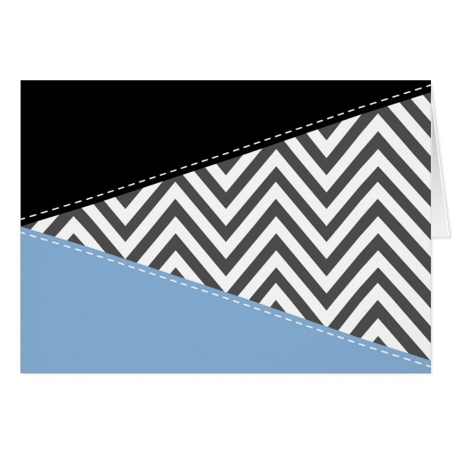 Gris Zigzag, Gris Chevron, Zigzag Pattern, Azul (Anverso (Horizontal))