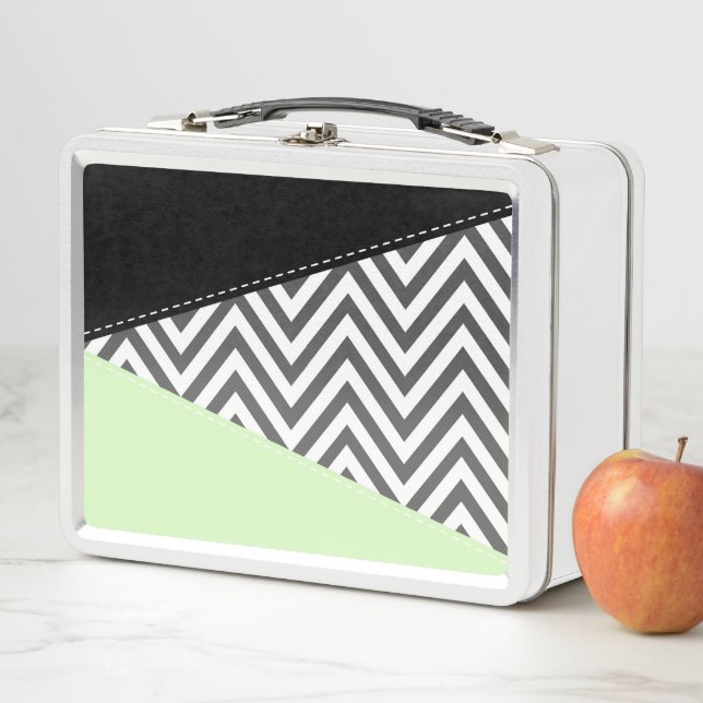 Gris Zigzag, Gris Chevron, Zigzag Pattern, Mint (In situ)