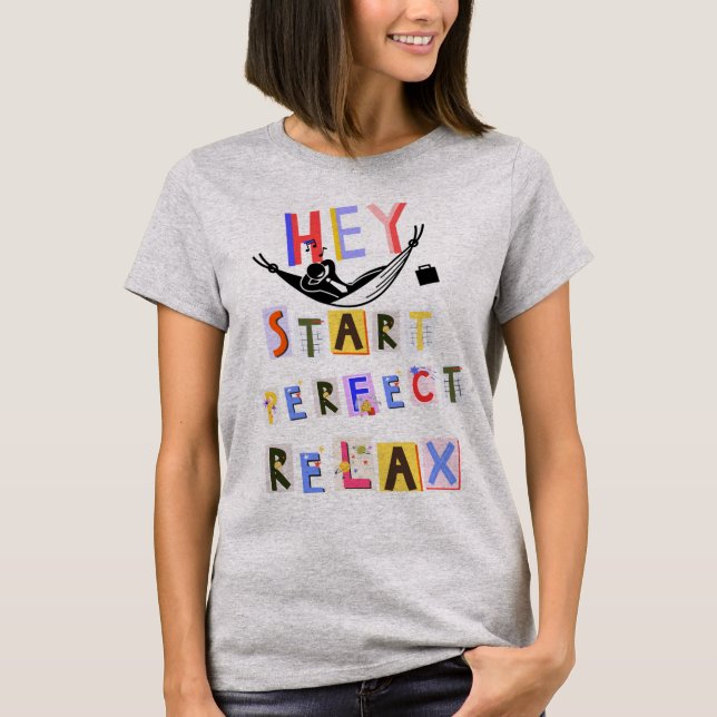 Grises de camiseta con escritura colorida (Anverso)