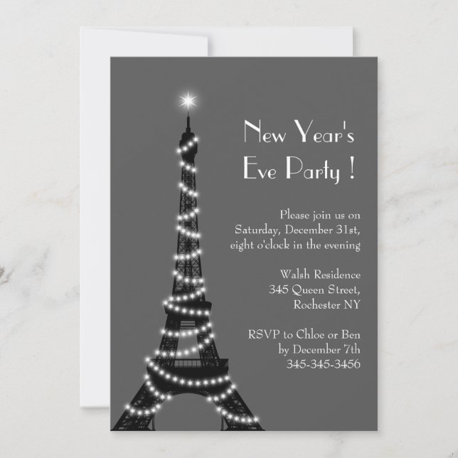 Grises de la invitación a la Torre Eiffel de Año N (Anverso)