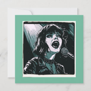 Grita Fuerte Punrockero Retro Vintage Verde Azul