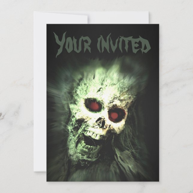 Gritando invitaciones de la fiesta de Halloween (Anverso)
