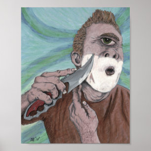 Grito de Cyclops Knife con arte en pared de fantas