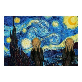 Grito de la noche estrellada. Póster brillante