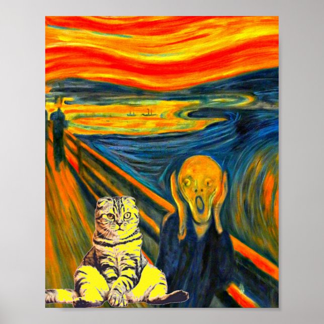 Grito de Munch, parodia de arte gato (Frente)