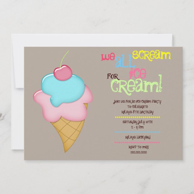 Grito Para Invitación A La Crema De Hielo (Anverso)
