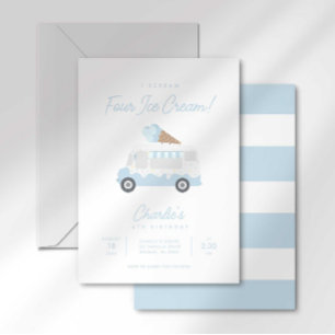 Grito por un CUATRO Invitación de cumpleaños de he