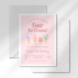 Grito por un CUATRO Invitación de cumpleaños de he