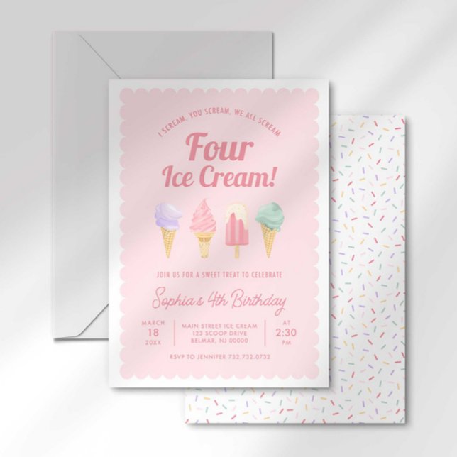 Grito por un CUATRO Invitación de cumpleaños de he (Subido por el creador)