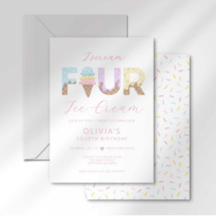 Grito por una Invitación de Cumpleaños de Helado