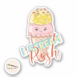 Grito Rush Kawaii Pegatina de helados