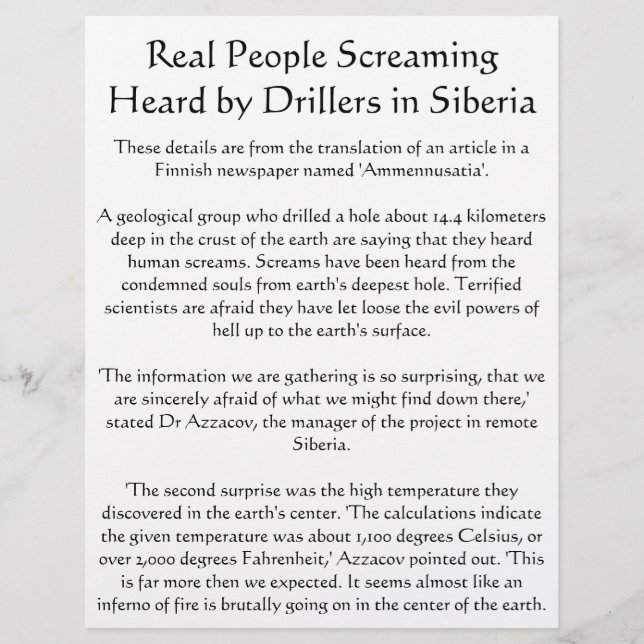 Gritos escuchados desde Hell Flyer (Frente)