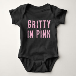 Gritty In Pink - Baby Jersey Bodysuit (Negro)