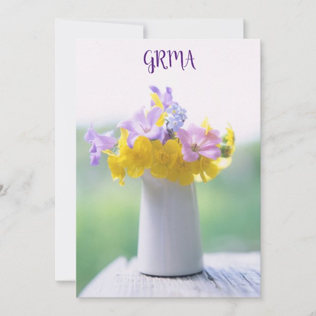 GRMA Idioma irlandés Gracias tarjeta con flores (Anverso)