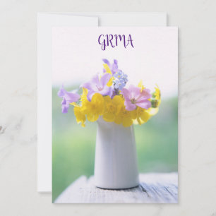 GRMA Idioma irlandés Gracias tarjeta con flores