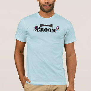 Groom Bowtie Plum Rosa Estrellas camisetas de somb