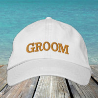 GROOM gorra de béisbol bordada oro / blanco
