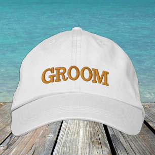 GROOM gorra de béisbol bordada oro / blanco