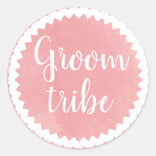 Groom Tribe Bonito Pegatina redondo clásico rosa