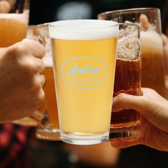 Groomsman Boda con estilo azul claro (In Situ)