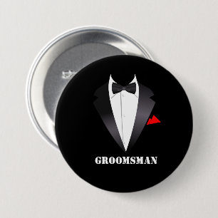 Groomsman con camiseta de Tuxedo - botón